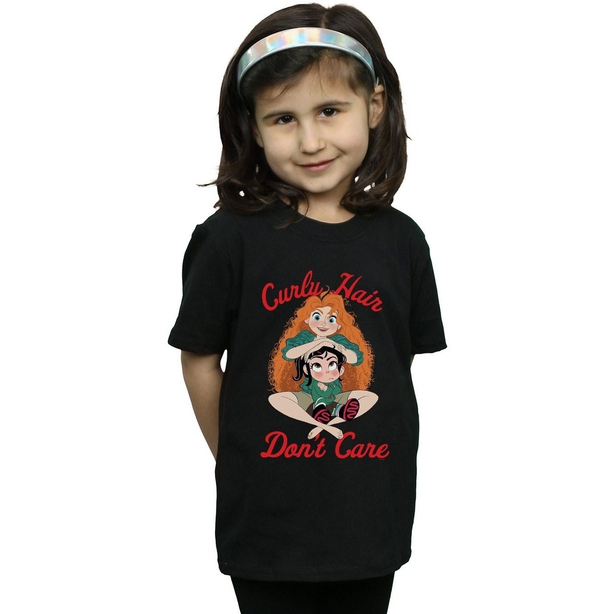 Abbigliamento Bambina T-shirts a maniche lunghe Disney Wreck It Ralph Merida And Vanellope Nero