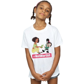 Abbigliamento Bambina T-shirts a maniche lunghe Disney Wreck It Ralph Tiana And Vanellope Bianco