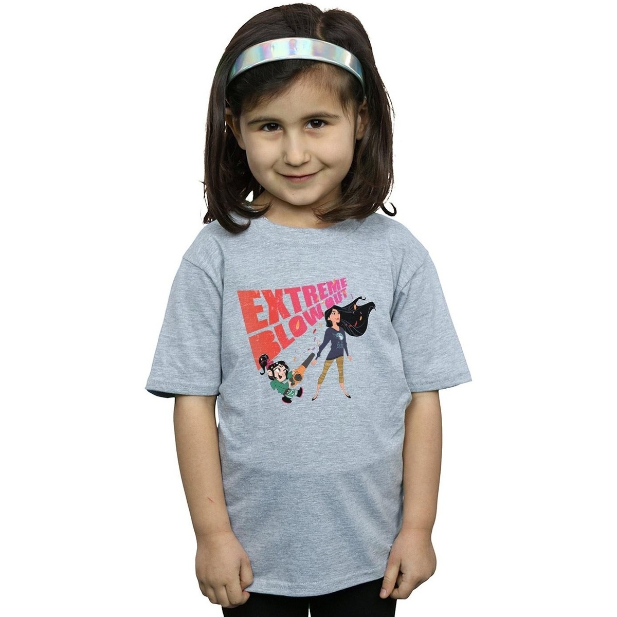 Abbigliamento Bambina T-shirts a maniche lunghe Disney Wreck It Ralph Pocahontas And Vanellope Grigio