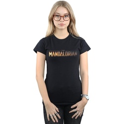 Abbigliamento Donna T-shirts a maniche lunghe Disney The Mandalorian Series Logo Nero
