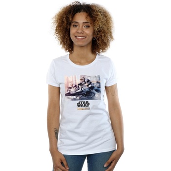 Abbigliamento Donna T-shirts a maniche lunghe Disney The Mandalorian Scout Troopers Bianco
