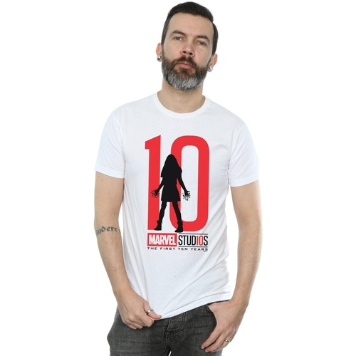 Abbigliamento Uomo T-shirts a maniche lunghe Marvel Studios 10 Years Scarlet Witch Bianco