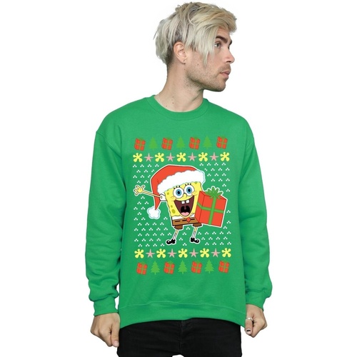 Abbigliamento Uomo Felpe Spongebob Squarepants Ugly Christmas Verde
