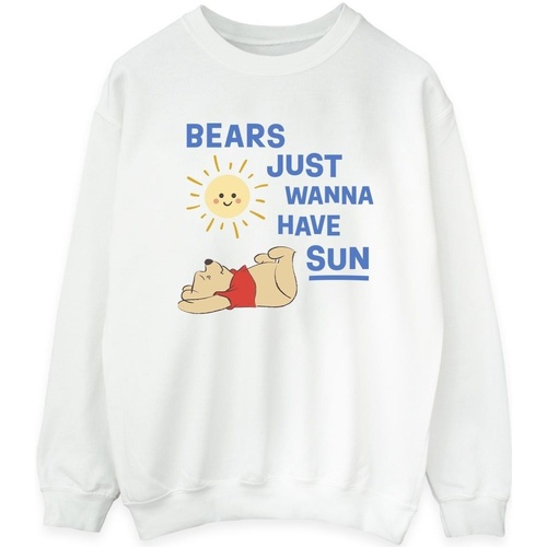Abbigliamento Donna Felpe Disney Winnie The Pooh Bears Just Wanna Have Sun Bianco