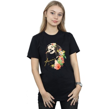 Abbigliamento Donna T-shirts a maniche lunghe Janis Joplin Floral Pattern Nero
