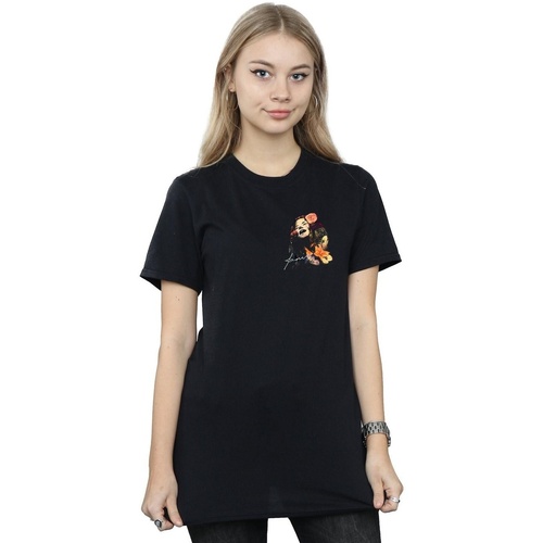 Abbigliamento Donna T-shirts a maniche lunghe Janis Joplin Floral Faux Pocket Nero