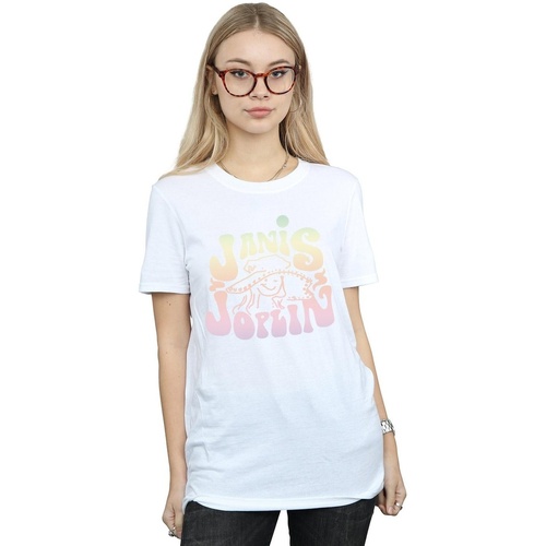 Abbigliamento Donna T-shirts a maniche lunghe Janis Joplin Pastel Logo Bianco