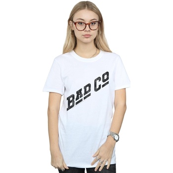 Abbigliamento Donna T-shirts a maniche lunghe Bad Company Distressed Logo Bianco