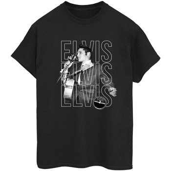 Abbigliamento Donna T-shirts a maniche lunghe Elvis Triple Logo Portrait Nero