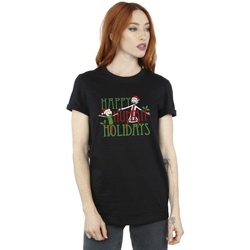 Abbigliamento Donna T-shirts a maniche lunghe Rick And Morty Happy Human Holidays Nero
