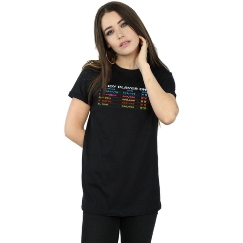 Abbigliamento Donna T-shirts a maniche lunghe Ready Player One 8-Bit Scoreboard Nero