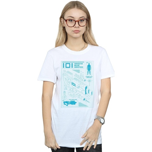 Abbigliamento Donna T-shirts a maniche lunghe Ready Player One IOI Laser Rifle Blueprint Bianco