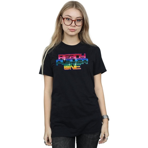 Abbigliamento Donna T-shirts a maniche lunghe Ready Player One Rainbow Logo Nero
