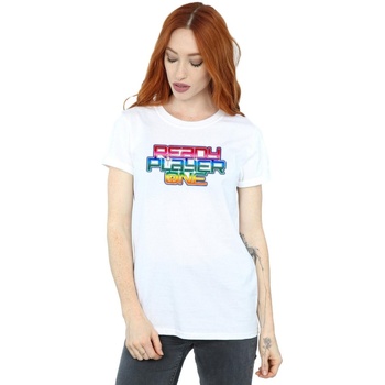 Abbigliamento Donna T-shirts a maniche lunghe Ready Player One Rainbow Logo Bianco