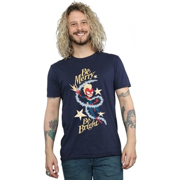 Abbigliamento Uomo T-shirts a maniche lunghe Marvel Be Merry Be Bright Blu