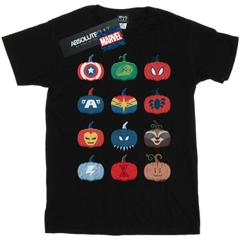 Abbigliamento Uomo T-shirts a maniche lunghe Marvel Avengers Pumpkin Icons Nero