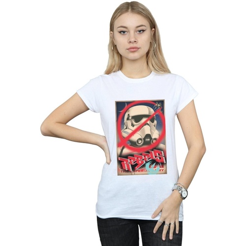 Abbigliamento Donna T-shirts a maniche lunghe Disney Rebels Poster Bianco