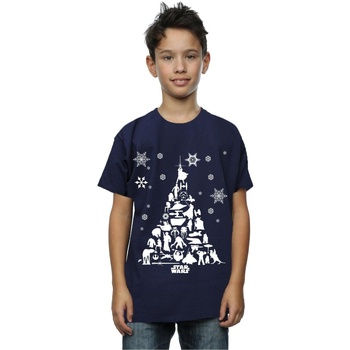 Abbigliamento Bambino T-shirt maniche corte Disney Christmas Tree Blu