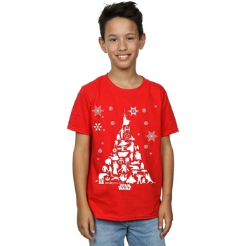 Abbigliamento Bambino T-shirt maniche corte Disney Christmas Tree Rosso