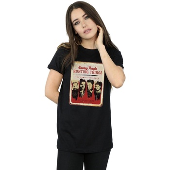 Abbigliamento Donna T-shirts a maniche lunghe Supernatural Family Business Sign Nero