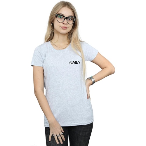 Abbigliamento Donna T-shirts a maniche lunghe Nasa Modern Logo Chest Grigio