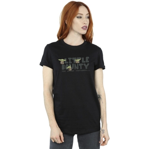 Abbigliamento Donna T-shirts a maniche lunghe Star Wars The Mandalorian Little Bounty Hunter Nero
