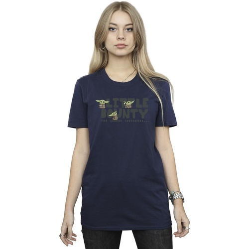 Abbigliamento Donna T-shirts a maniche lunghe Star Wars The Mandalorian Little Bounty Hunter Blu