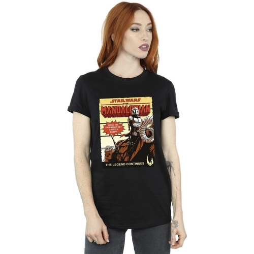Abbigliamento Donna T-shirts a maniche lunghe Star Wars The Mandalorian Bumpy Ride Nero