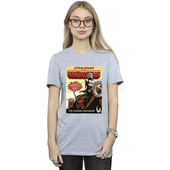 Abbigliamento Donna T-shirts a maniche lunghe Star Wars The Mandalorian Bumpy Ride Grigio