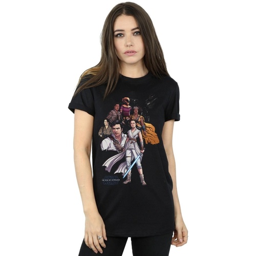 Abbigliamento Donna T-shirts a maniche lunghe Star Wars The Rise Of Skywalker Resistance Illustration Nero