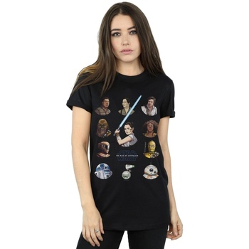Abbigliamento Donna T-shirts a maniche lunghe Star Wars The Rise Of Skywalker Resistance Character Line Up Nero