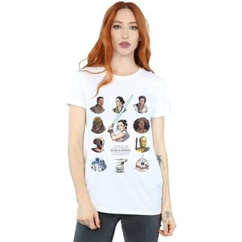 Abbigliamento Donna T-shirts a maniche lunghe Star Wars The Rise Of Skywalker Resistance Character Line Up Bianco