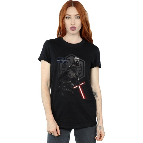 Abbigliamento Donna T-shirts a maniche lunghe Star Wars The Rise Of Skywalker Kylo Ren Vader Remains Nero
