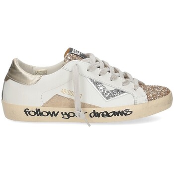 Scarpe Donna Sneakers 4B12 Suprime DBS227 glitter platino bianco Bianco
