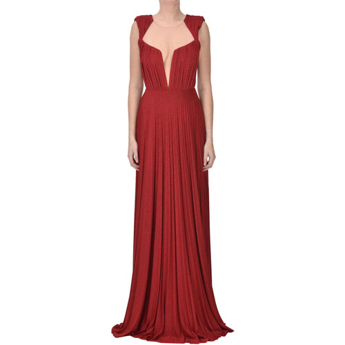 Abbigliamento Donna Vestiti Elisabetta Franchi Abito da sera in tessuto lamè plissettato VS000003068AE Rosso