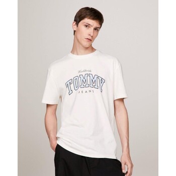 Abbigliamento Uomo T-shirt maniche corte Tommy Hilfiger DM0DM18287YBH Bianco