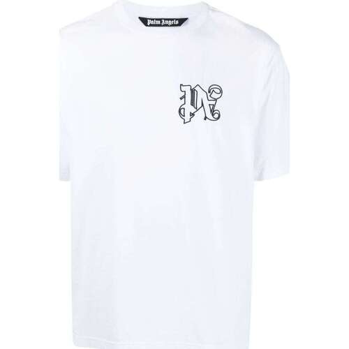 Abbigliamento Uomo T-shirt maniche corte Palm Angels PA MONOGRAM REGULAR TEE Bianco