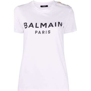 Abbigliamento Donna T-shirt maniche corte Balmain Paris T-SHIRT CLASSICA Bianco