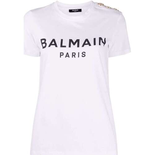 Abbigliamento Donna T-shirt maniche corte Balmain Paris CLASSIC T-SHIRT Bianco