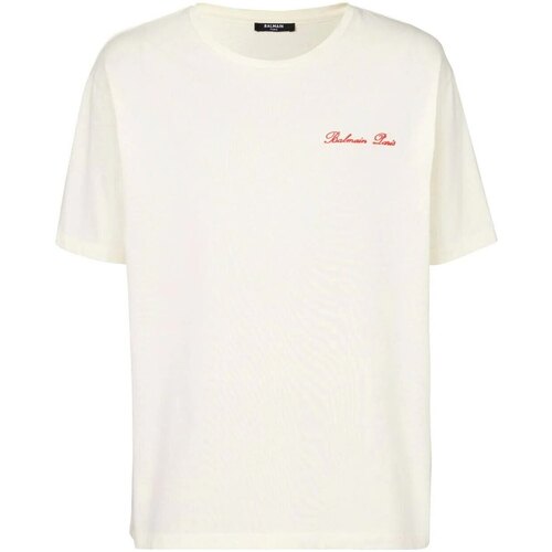 Abbigliamento Uomo T-shirt maniche corte Balmain Paris Iconic Western T-shirt Beige
