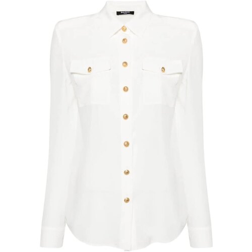 Abbigliamento Donna Camicie Balmain Paris LS SHIRT Bianco