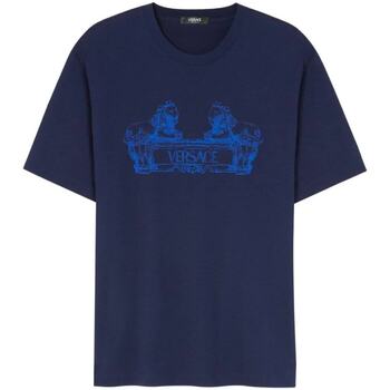 Abbigliamento Uomo T-shirt maniche corte Versace Cartouche T-shirt Blu