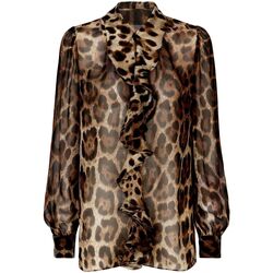 Abbigliamento Donna Camicie D&G Leopard print blouse Marrone
