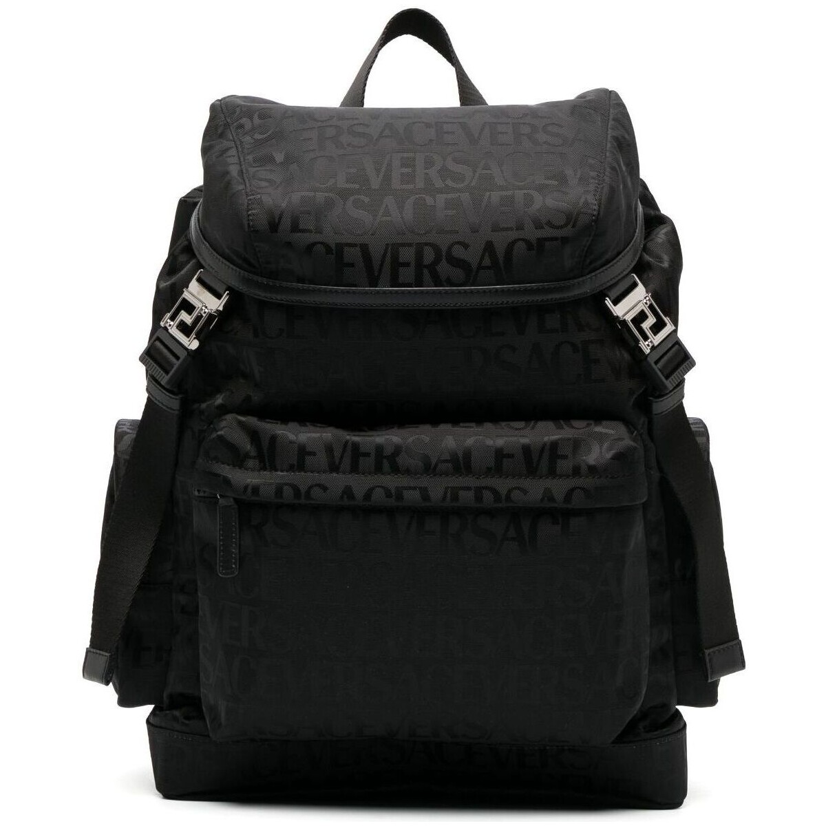Borse Uomo Zaini Versace Neo Nylon Jacquard Backpack Nero