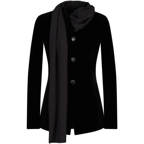 Abbigliamento Donna Giacche / Blazer Emporio Armani Single-breasted jacket with scarf Nero