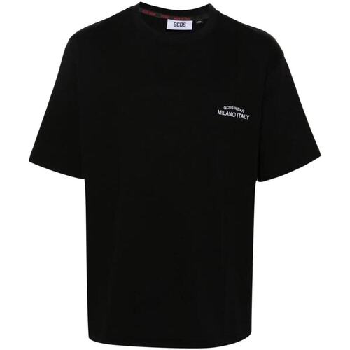 Abbigliamento Uomo T-shirt maniche corte Gcds EMBROIDERED LOOSE T-SHIRT Nero