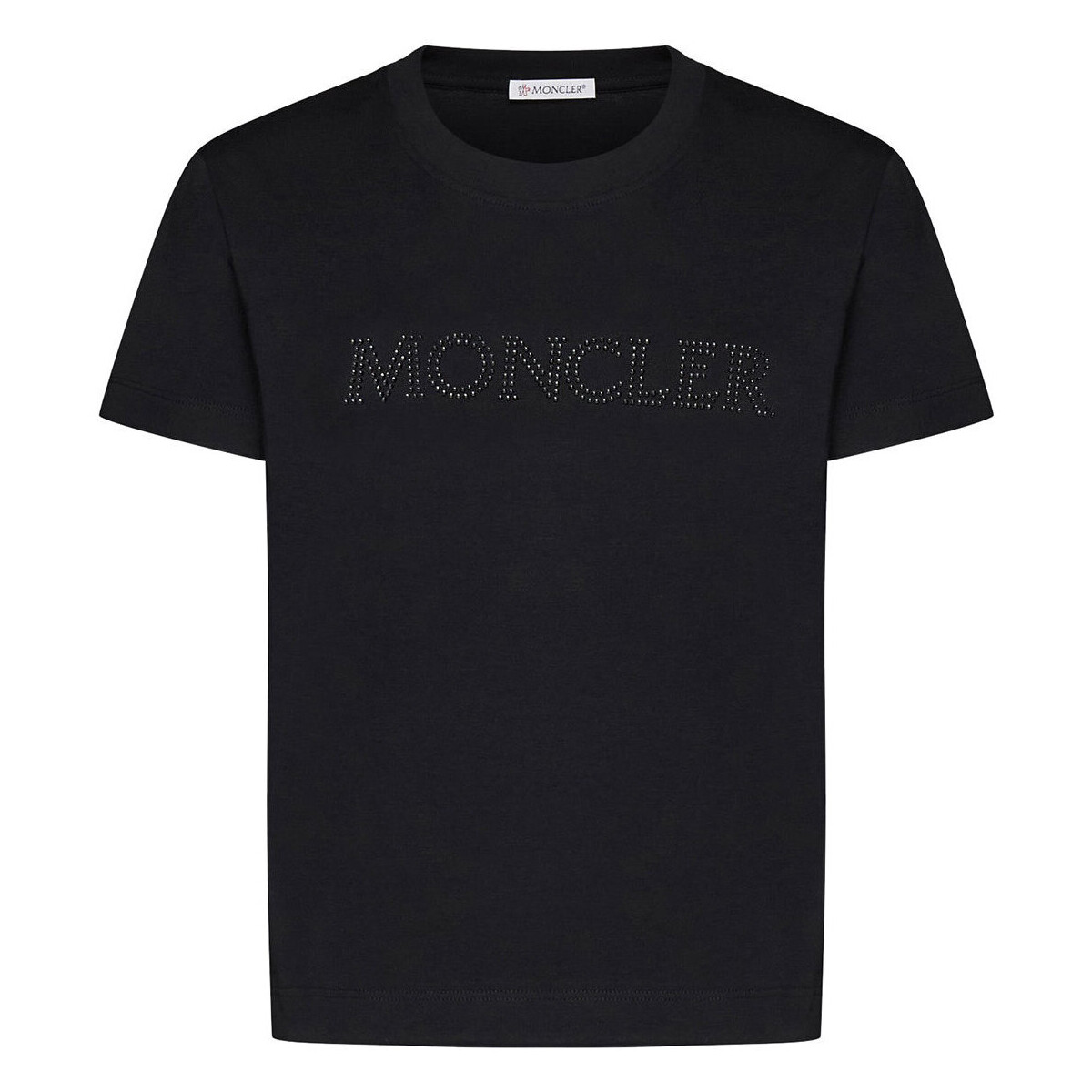 Abbigliamento Donna T-shirt maniche corte Moncler T-shirt with crystals logo Nero