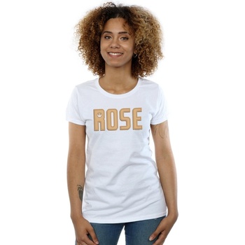 Abbigliamento Donna T-shirts a maniche lunghe Disney The Rise Of Skywalker Rose Text Logo Bianco