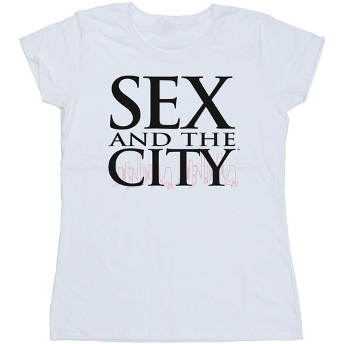 Abbigliamento Donna T-shirts a maniche lunghe Sex And The City Logo Skyline Bianco