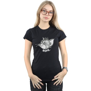 Abbigliamento Donna T-shirts a maniche lunghe Dessins Animés Nope Face Nero